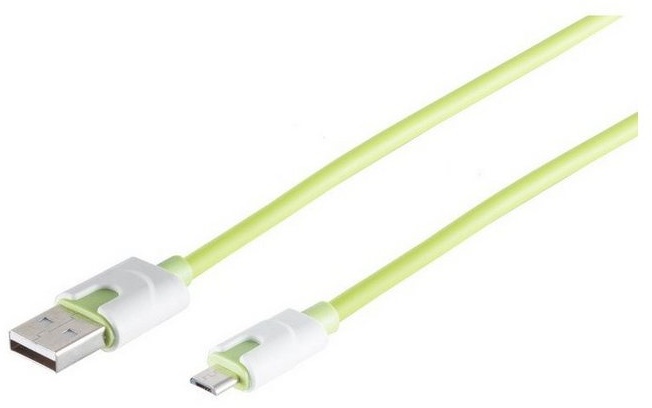 Kabelbude.eu USB Ladekabel, USB-A-Stecker auf USB Micro B Stecker Smartphone-Kabel, (30,00 cm) grün