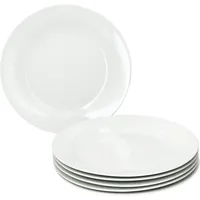Mambocat 6er Set Tommy Speiseteller 24cm weiß Porzellan
