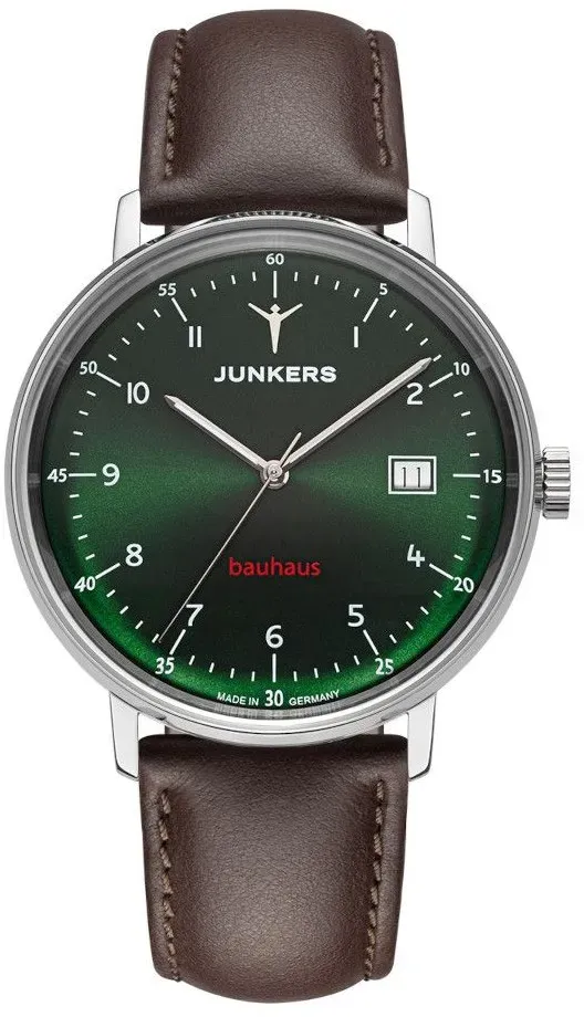 Junkers Herren Armbanduhr Bauhaus 9.68.01.06 Automatik Lederband braun