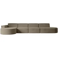 altdecor Ecksofa in L-Form Corner Sofa Bett Eckcouch Couch Wohnlandschaft Cauchsofa MARI-L3-406x165x78 cm Braun