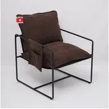 Albatros Designer Vintage Sessel Breston, hochwertiger Stoff Bezug in Braun, sehr bequem, Relaxsessel Loungesessel für Wohnzimmer, Schlafzimmer oder als Fernsehsessel