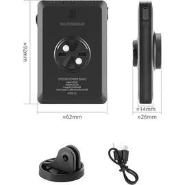 ROCKBROS JP008 Fahrradfrontleuchte mit Powerbank für unter den Tacho – Schwarz
