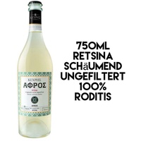 Kechris AFROS Retsina schäumend Kexris 100% Roditis 750ml 12%Vol Wein Wine greek