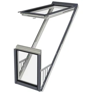 FAKRO Balkonfenster FGU-V P50 Galeria Greenview Weiß Polyurethan 3fach Verglasung