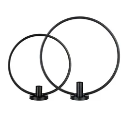 2er Set Kerzenhalter Ring Kerzenständer Kerzenleuchter Stabkerzen Tischdeko