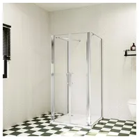 duschspa Komplettdusche 195cm U-Form Duschkabine Schwingtür mit 2 Seitenwänden Pendeltür, BxT: 70x80 cm, Einscheibensicherheitsglas, Sicherheitsglas, Set, ebenerdiger Einbau möglich 70 cm x 80 cm