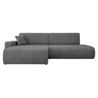 MIRJAN24 Ecksofa Piano O, mit Schlaffunktion und Bettkasten, L-Form Sofa (Farbe: Poso 22, Seite: Links) - Grau