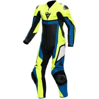 Dainese Motorradkombi Gen-Z 1-Teiler Perforierte Kinder Lederkombi protektoren blau|gelb 164