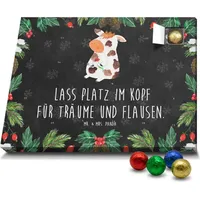 Mr. & Mrs. Panda Schoko Adventskalender Kuh - Schwarz - Geschenk, Kühe, Hoftiere, Schokoladen Adventskalender, Landwirtin, Landwirt, Bauernhof, Mi... - Schwarz