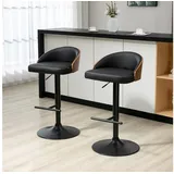 Homcom Barhocker pulverbeschichtet Schwarz 2er Set