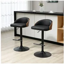 Homcom Barhocker pulverbeschichtet Schwarz 2er Set