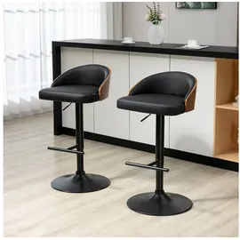 Homcom Barhocker pulverbeschichtet Schwarz 2er Set