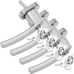 MONZANA® Fenstergriffe 4er Set Aluminium silber inkl. Schlüssel