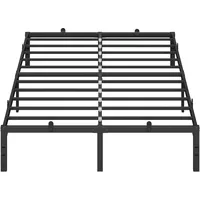 VASAGLE Doppelbettgestell, Bett, 140 x 200 cm, Metallbett, Bettrahmen, Unterbettaufbewahrung, modern, Gästebett, einfacher Aufbau, tintenschwarz