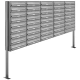 AL Briefkastensysteme 43 Fächer Premium Edelstahl Stand Briefkasten Anlage für Post A4 modern, robust, wetterfest, Artikelnummer: 132V43S5