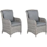 Beliani Gartensessel 60 x 96 x 73 cm grau 2 St.