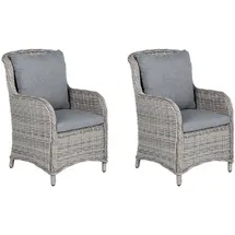 Beliani Gartensessel 60 x 96 x 73 cm grau 2 St.