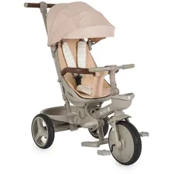 Byox Dreirad Tricycle Fusion verstellbar PU-Reifen drehbarer Sitz Schiebestange beige