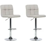 Beliani Barhocker 2er Set  Höhenverstellbar Beige