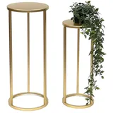 DanDiBo Ambiente DanDiBo Blumenhocker Metall Gold Rund Blumenständer Beistelltisch 96510 2er Set Blumensäule Modern Pflanzenständer Pflanzenhocker