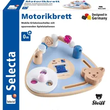 Selecta Schmidt Spiele 64309 Motorikbrett, Kleinkindspielzeug aus Holz 16 cm, Steiff by Selecta