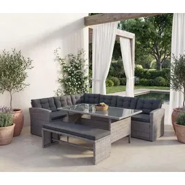 MCW Poly-Rattan-Garnitur A29 14-tlg. Grau