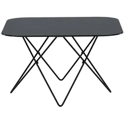 Tristar Couchtisch 80x80 cm Glas schwarz Marmor dekor.