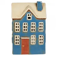 ib laursen Keramikhaus für Teelicht Nyhavn braune Tür Teelichthalter Dachfenster