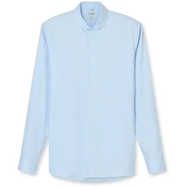 Olymp Businesshemd OLYMP "OLYMP Level Five, body fit, Haifisch", Herren, Gr. 44, Normaler Arm, bleu, 100% Baumwolle, Hemden