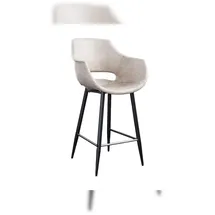 KAWOLA Barhocker ZAJA Barstuhl Sitzhöhe 76 cm Microfaser cremeweiß