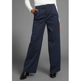 LAURA SCOTT LAURA SCOTT, Damen, Gr. 48, N-Gr, blau (dunkelblau), Web, Obermaterial: 65% Polyester, 33% Viskose, 2% Elasthan, Nadelstreifen, weit lang, Hosen Anzughose, mit Nadelstreifen