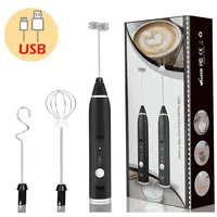 Elektrischer Milchaufschäumer, Usb Wiederaufladbar, 3 Elektrische Schneebesen, 3 Milchaufschäumer Mit Einstellbarer Geschwindigkeit, Kleiner Mixer, Milchaufschäumer, Mixer, Kaffeerührer