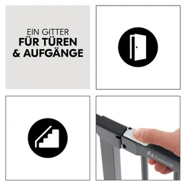 hauck Türschutzgitter Clear Step Autoclose 2 Set 9 cm, Dark Grey​