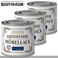 Rust-Oleum 3 x 125 ml Kreidefarbe Möbellack Tinte Blau Shabby Chalky Rustoleum