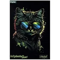 Häfft® Verlag Hausaufgabenheft Schulstuff Cool Cat liniert A5 ohne Rand, 96 Blatt