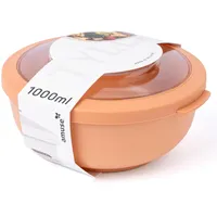 Amuse Tylla Schüssel 1000ml I luftdichte Frischhaltedosen mit Deckel für Meal Prep & Snacks I BPA-freie Vorratsdosen für Kinder & Erwachsene I Salatschüssel, Gefrierdosen spülmaschinengeeignet I Peach