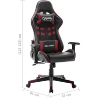vidaXL Gaming Chair Schwarz und Weinrot Kunstleder (19353)