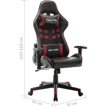 vidaXL Gaming Chair Schwarz und Weinrot Kunstleder (19353)