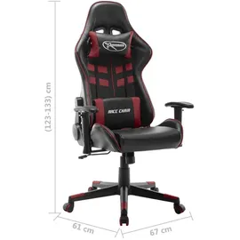 vidaXL Gaming Chair Schwarz und Weinrot Kunstleder (19353)
