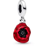 Pandora Charm-Anhänger Silber Rote Blume