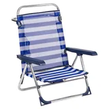 Alco - Strandstuhl aus Aluminium, mit Griff und klappbarem Hinterbein, gestreift, 79,5 x 59,5 x 56 cm, Mehrfarbig (606ALF-056)