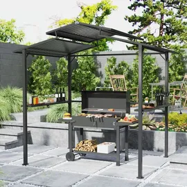 Outsunny Grillpavillon 2,5 x 1,6 m Schwarz