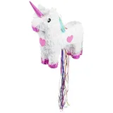 Boland Pinata Einhorn Zieh-Pinata - Fasching Karneval Geburtstag, Feiern mit fabelhaften Wesen: fantastische Deko für Geburtstage und M weiß