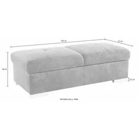 exxpo - sofa fashion "Spring Bankhocker, guter Sitzkomfort und tolle Verarbeitungsdetails", braun (cognac), B:140cm H:44cm T:67cm, NaturLEDER (echtes Rindsleder) in Sitz und Rücken.