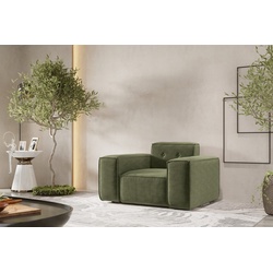 Fun Möbel Sessel Designersessel CESINA in Stoff (inkl. 1 Zierkissen, Auch als 3-2-1 Set erhältlich), Rundumbezug grün