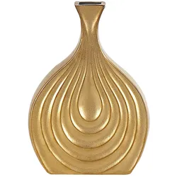 Dekovase THAPSUS Steinzeug 25 cm Gold