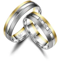 Partnerring MARRYA "Titan Ringe Trauringe Eheringe Partnerringe" Fingerringe Gr. 70, Titan, goldfarben (herren ring, gold, silber) Damen