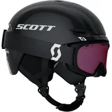 Scott Kinder Keeper 2 Skihelm + Witty Skibrille Set (Größe 53-56CM, schwarz)