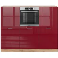 Vicco Küchenzeile R-Line 180 cm Bordeaux Hochglanz