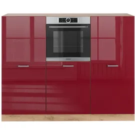 Vicco Küchenzeile R-Line 180 cm Bordeaux Hochglanz